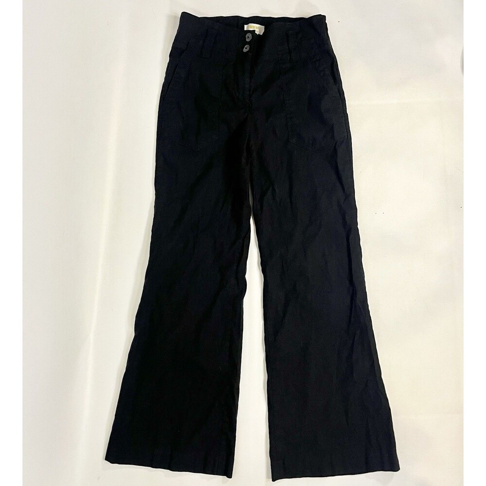 Maeve by Anthropologie Naomi Ponte Wide-Leg Black Pants Size 2P OB1468069